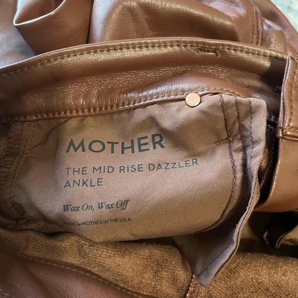 MOTHER The Mid Rise Dazzler Ankle Pants Wax on Wax Off Friar Brown 28 - Picture 4 of 6